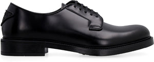 Brushed leather lace-up shoes-1
